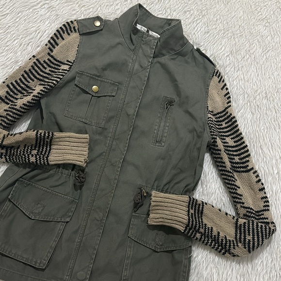 The impeccable pig green army brown knit jacket size medium - Picture 2 of 8